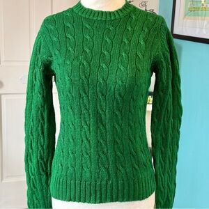 Vintage Heather Loom 100% Wool Cable Knit Crew Neck Sweater (size 36/S)